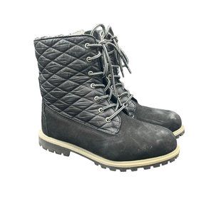 Cloud Nine Jo-Jo Boots Womens 12 Black Sheepskin Suede Quilted Lace Up Snow